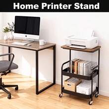 3-Tier Metal Utility Cart, Metal Storage Rack With Wooden Top, Rolling Cart With Wheels, Multi-Functional Storage Rack, Durable Steel Frame, Suitable For Kitchen, Office, Bedroom, Living Room - View 7