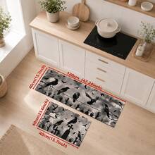 1/2pcs Halloween Crow Pattern, Vintage Diatomaceous Earth Bath Mat, Super Absorbent, Non-Slip, Perfect For Bathroom, Kitchen And Dining Room, Quick Dry, Machine Washable, Perfect Gift For Home Decor And Bathroom Mat - Multicolor - View 11