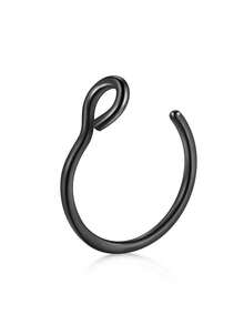 CIZME 1 pieza Anillo de labio falso de acero inoxidable de moda, adecuado para la decoración diaria de las mujeres, sin necesidad de perforación, se puede usar como anillo de labio, clip de labio, joyería de piercing falso de labio, anillo de nariz falso, clip de nariz, clip de cartílago de oreja, clip de cartílago de oreja - Anillo de labio falso - Ver 15