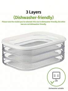 3-Layer And 4-Layer Transparent Leak-Proof Food Storage Container Set, 1pc - Reusable, Airtight, Suitable For Cooked Meat (Note: Hand Wash Only, Not Dishwasher , Dishwasher Option Available, Please Select Correct Product) - Multicolor - View 15