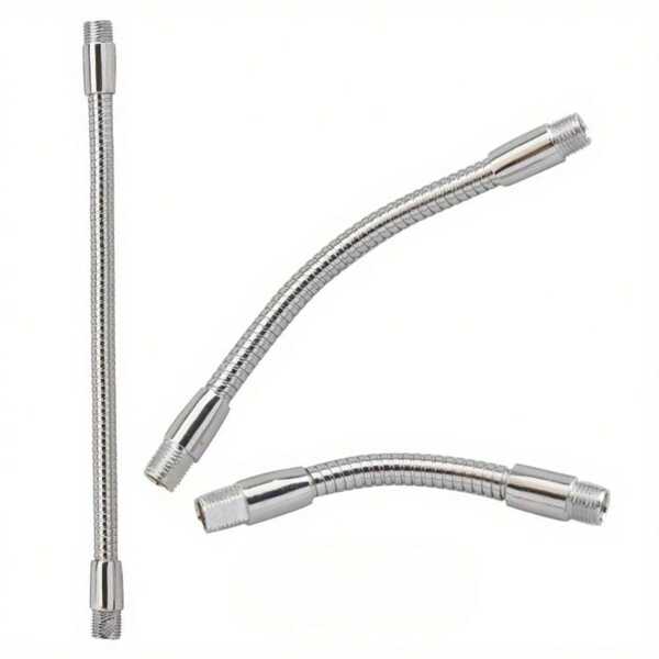 1pc Heavy Duty Flexible Gooseneck Tube - Bendable Metal Tube With Threaded Ends, Suitable For Table Lamps, Lighting Fixtures, DIY Projects - Industrial Grade Cast Iron Construction - Compatible With Desk Lamps, Flexible Lighting Arms, Mechanical Components - No Assembly Required, Adjustable Lighting Parts, Stylish Metal Surface Finish Quality Metal Craft Installation
