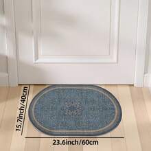 1pc Oval Flannel Door Mat, Soft Comfortable Absorbent Non-Slip Machine Washable With Anti-Slip Backing, Suitable For Entrance, Living Room, Bedroom, Kitchen, Bathroom, Patio, Hallway, Multi-Functional Home Floor Mat Holiday Decor Rug - Multicolor - View 14