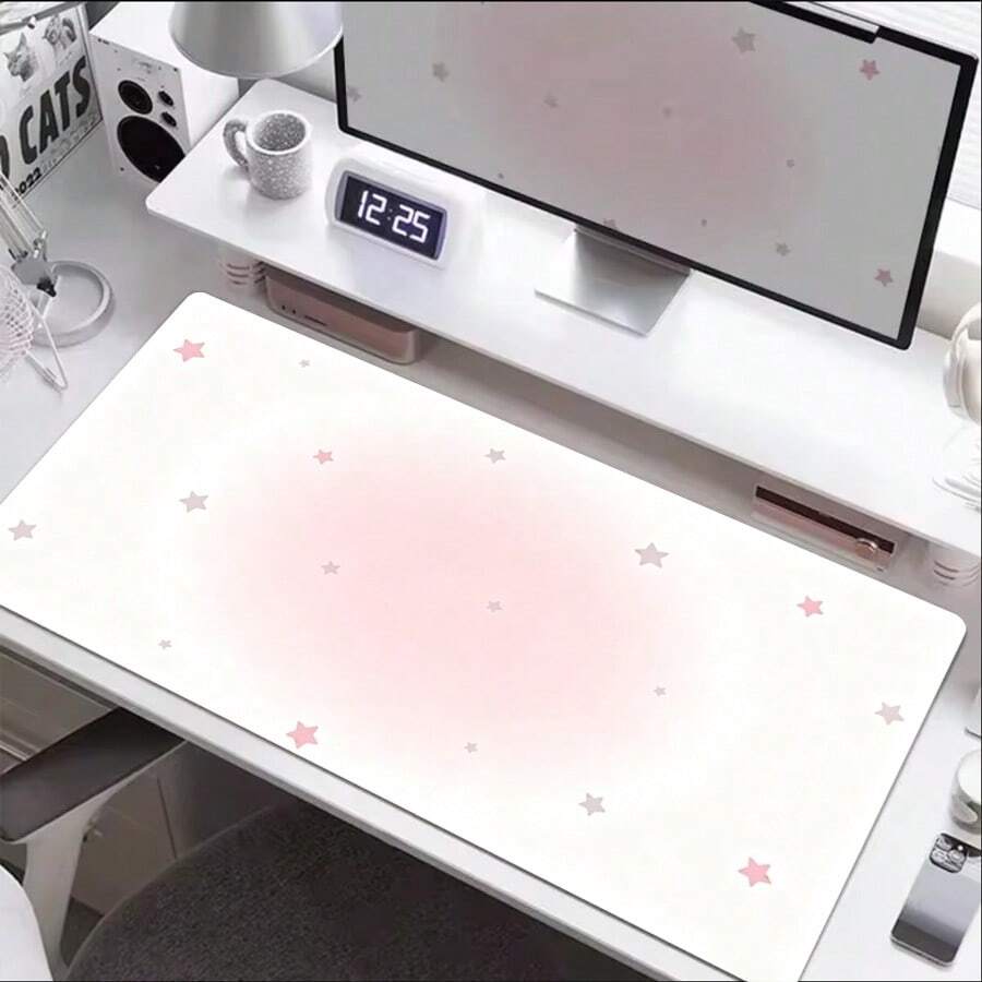 Leather Desk Pad Protector FULL Screen Star Gradient Y2K Gilr Mouse Pad Office Desk Mat Waterproof Non-Slip PU Desk Blotter Pad - View 1