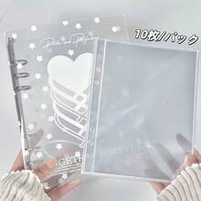 1 buah Planner Bintang & Hati Transparan A5, Binder Lembar Lepas Garis Diagonal Transparan, Album Stiker, Buku Catatan Lembar Lepas A5, Binder Lembar Lepas Kapasitas Besar Bernilai Tinggi IDOLME, Isi Ulang Halaman Dalam Transparan PP, Album Foto K-Pop, Cocok Untuk Album Foto, Scrapbook, Buku Penyimpanan Stiker, Penyimpanan Bahan Planner DIY, Planner, Buku Anggaran, Buku Catatan Dan Alat Tulis Belajar Lainnya, Perlengkapan Semester Baru - Buku lembaran lepas - View 7