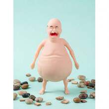 1pc Funny Bald Man Squeeze Toy, Creative Human-Shaped Stress Relief Toy, Soft Elastic TPR Fingertip Toy, Humorous Prank Toy, Anxiety Relief Hand Gadget, Quirky Desk Decor, Perfect Prank Gift For Parties And Birthdays, Suitable For Children And Teenagers - Multicolor - View 6
