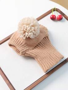PETCIRCLE 1PC Pet Clothes Small Dog Puppy Cat Cute Soft Breathable Warm Ball Yarn Hat - Coffee - Brown - View 8