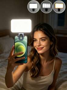 Portable Clip-On LED Fill Light For Sports Photography - Compact Design, 3 Lighting Modes, Adjustable Brightness And Angle, USB Interface, Suitable For Laptop/Phone/Tablet/Call/Makeup, Also For Selfie And Live Streaming, Portable Lithium Battery - Phone Selfie Light - View 1