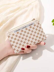 MIYIN Fashion Printed PU Dual-Color Card Holder Zipper Coin Purse Lightweight Portable Cash Credit Card Coin Purse Short Wallet Compact Wallet Pocket Wallet Women's Mini Card Holder Credit Card Holder ID Card Holder Multi-Function Card Holder - Multicolor - View 14