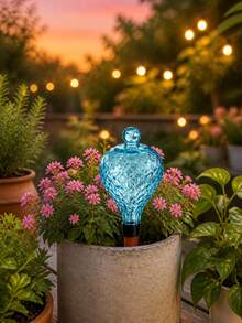 1/2pcs Water Drop Shaped Automatic Watering Ball, Automatic Watering Spike, Suitable For Indoor Potted Plants, Cute Transparent Green Plant Watering Assistant, Suitable For Home, Office And Vacation Garden Care - Multicolor - View 4