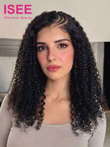 ISEE Hair Wear Go Glueless Braided Kinky Curly Human Hair Wig 9x6 Lace 18-26 Inch 180% Density Bleached Knots Natural Curl Pattern Invisible Lace Seamless Blend Beginner Friendly Ready To Wear For Women - SNatural - View 3