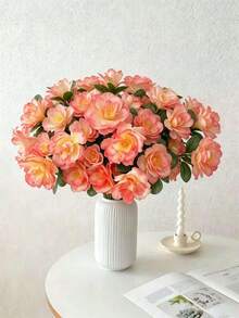 1PC 21 Flowers Per Stem, Artificial Azalea, Decorative Flower Arrangement, Suitable For Home Decor, Outdoor Garden Decoration, Wedding Decoration, Wedding Photography Props. - Multicolor - View 1