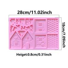 1pc Silicone Gingerbread House Baking Mold - Versatile Dessert Tray For Chocolate Cakes, ,Perfect For Holiday Candy, DIY Birthday Treats, And Gift Decorations - Multicolor - View 3