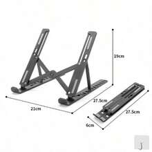1pc Silver Laptop Stand, Foldable Height Adjustable Laptop Holder For Desktop, Portable For Travel, Universal Desktop Laptop Stand, Relieves Neck Pressure, Hollow Ventilation, No Obstruction To Bottom Heat Dissipation, Handheld Storage, Minimalist Design, Thickened Bracket, Universal Portable Storage Adjustable Tablet Stand, Suitable For All Laptops (Approx. 25.3cm) - Multicolor - View 11