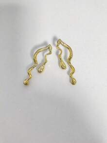 Set de 2-10 piezas de pendientes con hoja de oro & flores - Dorado - Ver 3