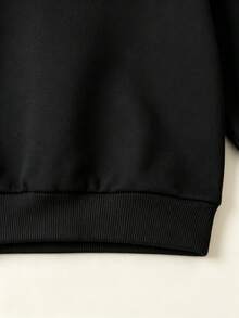 Tween Girl Cartoon Capybara Harvest Graphic Crew Neck Sweatshirt, Soft Cotton Long Sleeve Basic Pullover Top - Black - View 5