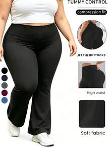 Plus Size Pants - Black - View 1