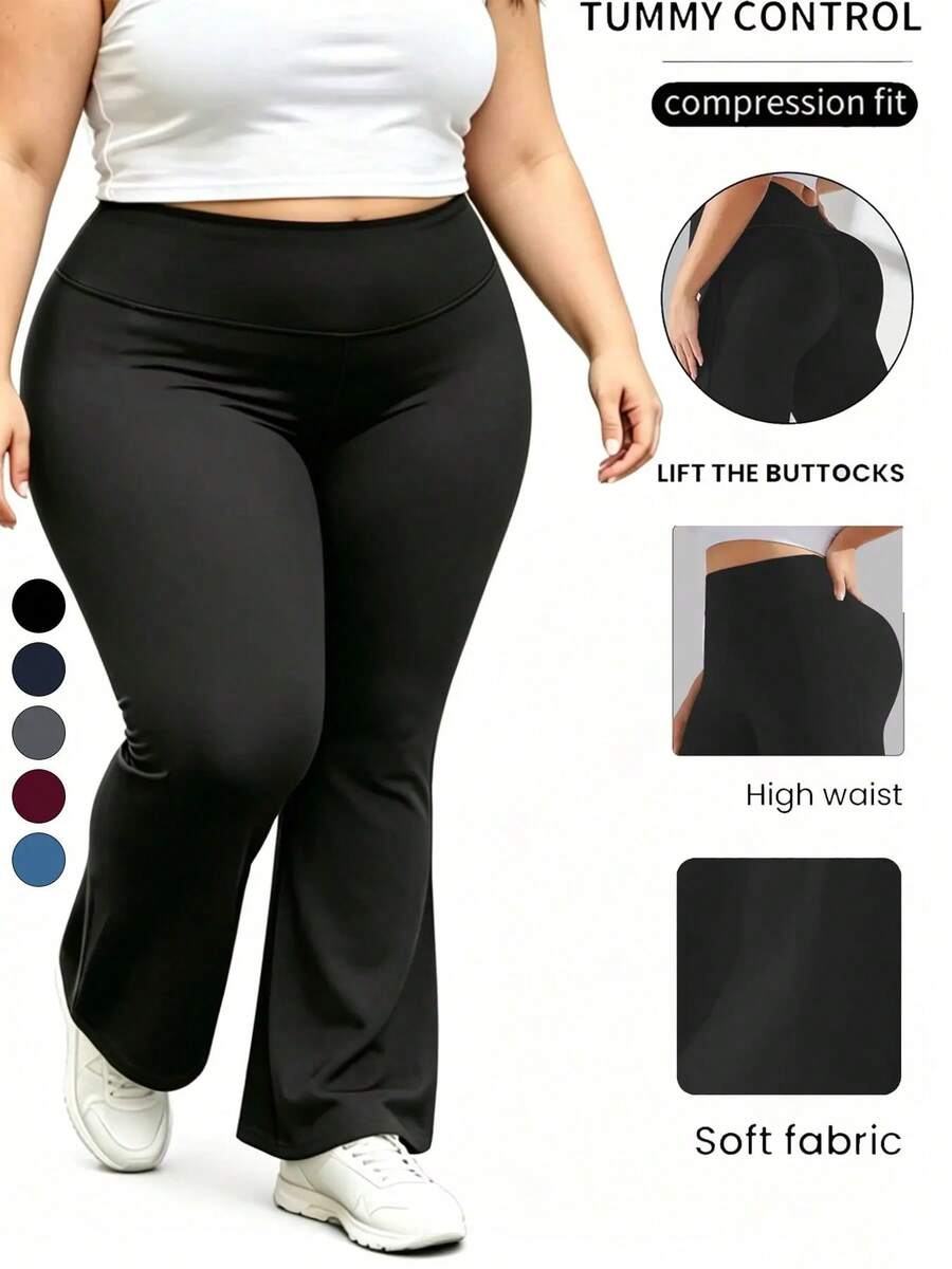 Plus Size Pants - Black - View 1
