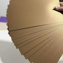 17 Sheets Chocolate Brown Pearlescent Cardstock - A5 Size Thickened Handmade Paper, Soft Satin Luster, Suitable For Wedding Invitations, Scrapbook Materials, DIY Gift Box Packaging, Photo Album Decoration, Artistic Greeting Cards - 17 Sheets Of Gold-brown Pearlescent Cardstock - View 3