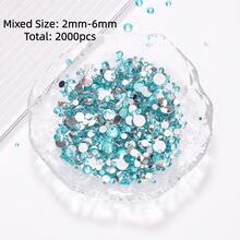 2mm-3mm-4mm-5mm-6mm Mixed Size 1440 Pieces/2000 Pieces/Pack Resin Rhinestone Color Non Heat Fixed Flat Back Adhesive Flash Foaming Rhinestone Jelly Beads For Mugs, Bottles, Rollers, Phone Cases, Handmade DIY Jewelry Accessories - Mixed Size - View 23