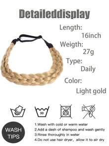 Double-Strand Braided Headband, Adjustable Headband, Suitable For Women's Everyday Wear And Parties. - Multicolor - View 3
