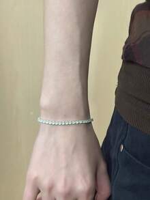 1PC Summer Clear Mint Green Bracelet - Korean-Style Light Luxury, Exquisite, Niche, Simple And Versatile Accessory - Multicolor - View 3