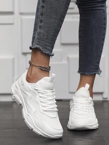 Chaussures de course respirantes de mode décontractée unisexe, chaussures de jogging de sport extérieur pour femmes, chaussures de voyage confortables et respirantes, chaussures de course sur route pour hommes, chaussures de marche décontractées légères - Blanc - Voir 4
