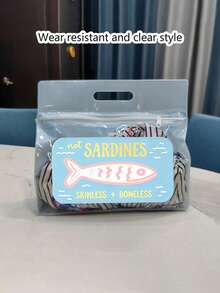 Retro Sardine Transparent Waterproof Wash Bag, PVC Beach Handbag, Suitable For Storing Shampoo, Lotion, Cosmetics And Other Bathroom Supplies, Adds Fashionable And Practical Design For Travel And Daily Use, Suitable For Travelers, Office Workers, Students, Beauty Enthusiasts, Can Be Used For Travel, Fitness, Hotel Accommodation, Daily Bathroom Storage, Multi-Functional Cosmetic Bag - Multicolor - View 15