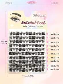 Sibeuna 110 miếng lông mi giả Angel, cuống mỏng tàng hình, phong cách mắt mèo tự nhiên nhẹ nhàng mềm mại, lông mi chùm nhọn phong cách Clean Girl, phù hợp cho người mới bắt đầu, nối mi DIY tại nhà - D - Xem 5