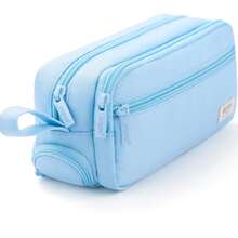Large Capacity Zipper Pencil Case, Portable Multi-Compartment Pencil Bag, Durable Stationery Storage - 1pc Black - View 5
