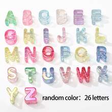 52pcs Acrylic 3D Transparent Colorful Large Hole Jelly Creative Letter Beads, Suitable For Handmade DIY Materials, Jewelry Making Materials, Keychains And Party Decorations, Cute Style, Ideal Accessories For Creative Handmade Crafts - Upgraded Version (UV Process) - View 10