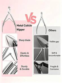 UR SUGAR 1Pc Stainless Steel Dead Skin Cuticle Nipper, Slanted Sharp Blade Nail Clipper, Pedicure & Manicure Trimming Tool For Foot Nail Cuticle Remover Accessory - Silver - View 8