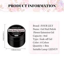 FOUR LILY 8ml Gel Extension Builder Nail Gel - Gel Ekstensi Kuku Bening, Cocok Untuk Penguatan Permukaan Dan Penanaman Bunga Kering, Gel Kuku UV/LED yang Dapat Dilepas, Cocok Untuk Manikur Salon Dan Rumahan - MultiWarna - View 6