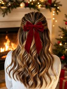 4Pcs Big Bow Hair Clips, Elegant Long Tassel Bow Barrettes Hair Clip, Hair Pins Christmas Holiday Party Hair Accessories For Women - Red - View 6