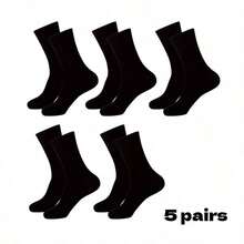 20/10/5/3/1 Pairs Spring/Summer Mid-Calf Maternity Socks, Classic Versatile Neutral Style, Suitable For Daily Wear, Maternity Holiday Gift, Women's Solid Color Wide Cuff Comfortable Minimalist Maternity Socks, Moisture-Wicking, Breathable, Autumn/Winter Sports, Casual, Business Occasions, Christmas Gift - Black - View 17