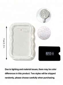 Cute Wavy Edge Gradient Transparent ID Card Holder With Lanyard, Ins Minimalist Soft Silicone Card Sleeve, With Shiny Rhinestone Round Retractable Badge Reel And Detachable Halter, Card Storage Box, Anti-Loss Lanyard,Travel Essential - Multicolor - View 11
