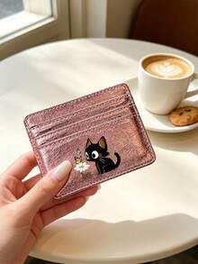 Credit Card Holder Small Wallet Women, Black Cat Leave,Coin Wallet Portable Card ID Card,Slim Pocket,Large Capacity,Birthday, Anniversary, Couples - Multicolor - View 8