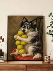 DIY Cute Border Collie Holding Many Tennis Balls (Frameless 8x12 / 16x20 Inches) Paint By Numbers Kit (Acrylic) Arts & Crafts For Adult Beginners, Home Wall Decor, And Creative Holiday Gifts - Sets - View 4
