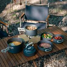 Multi‑Person Camping Cookware Set, Outdoor Cooking Pot And Tableware Kit For Group Use, Suitable For Camping, Hiking, Picnic And BBQ Activities - 3pcs - View 5
