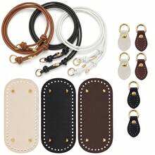 12pcs DIY PU Leather Bag Making Kit With 3pcs Base Plates, 3pcs Adjustable Strap & 6pcs Hooks Suitable For Crochet Crossbody Shoulder Bags, Purse Craft Supplies For Hobbyists, Crochetters, Bag-Making, DIY Wallet Making - New Model - View 5