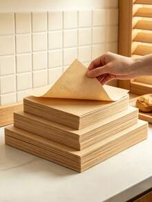 300pcs Square Baking Paper, Food Wax Paper, Food Basket Packaging Paper, Baking Mat, Suitable For Air Fryer, Oven, Cookies, Sandwich, Bread And Cake, Unbleached Non-Stick Baking Sheet, 100/300pcs - Multicolor - View 2