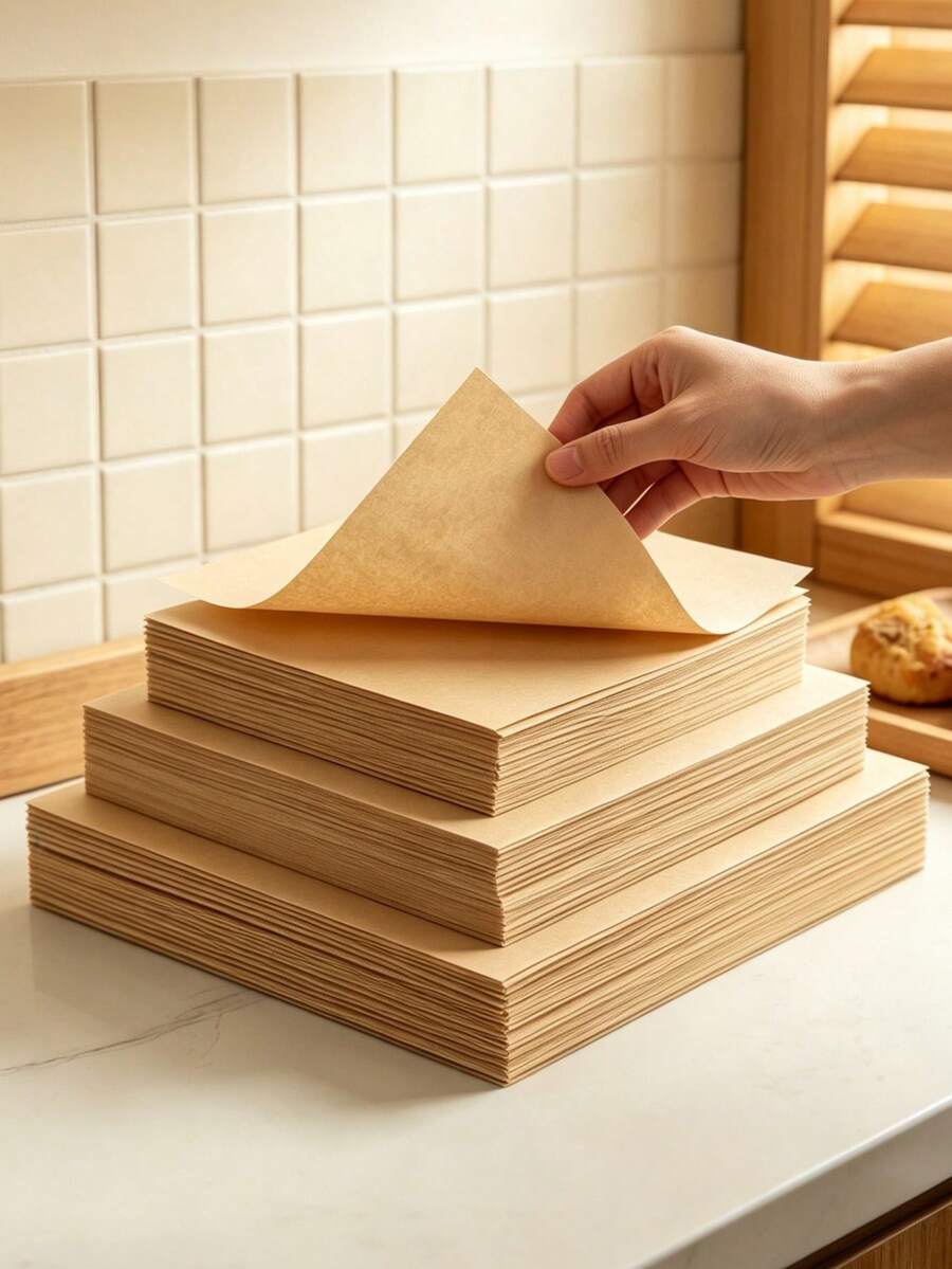 300pcs Square Baking Paper, Food Wax Paper, Food Basket Packaging Paper, Baking Mat, Suitable For Air Fryer, Oven, Cookies, Sandwich, Bread And Cake, Unbleached Non-Stick Baking Sheet, 100/300pcs