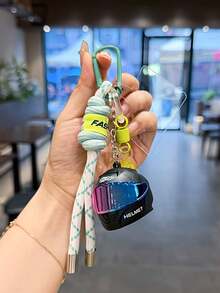 Creative Colorful Motorcycle Helmet Keychain Couple Style Bag Charm Stress Relief Motorcycle Helmet Phone Lanyard Car Key Chain Gift - Multicolor - View 11