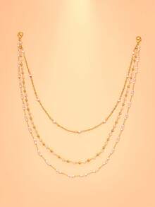 1pc Multi-Layer Tassel Back Chain Rhinestone Body Chain, Luxury High-End Wedding Accessory For Women - Rhinestone - View 3