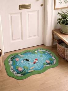 DAJIANG 1PC Koi Fish Carpet Runner Area Rug Suitable Bathroom, Kitchen,Outdoor, Indoor, Runner Corridor, Bedroom, Living Room, Beside Throw Rugs Machine Washable Rug, Easy Clean Entryway Mat, Anti-Slip Backing Rugs For Bedroom Decor Bathroom Decor Fall Decor - Multicolor - View 5
