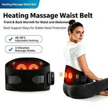 Wireless Heating Massage Pad, Wearable Waist Massager With 3 Heating Levels And 3 Vibration Modes, One-Button Operation For Easy Switching, USB Rechargeable Portable Wireless Design, 2000mAh Battery Capacity - Multicolor - View 12