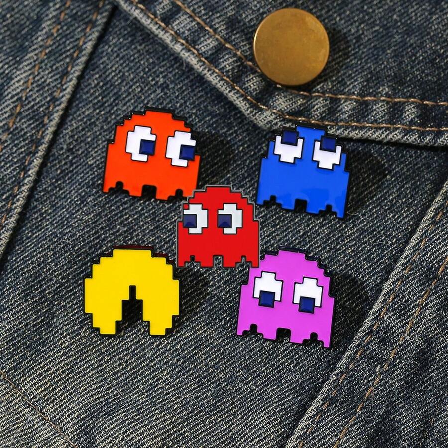 Cartoon Pixel Bean Metal Badge Cute Brooch Pin Accessory - Multicolor - View 1