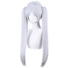 Frieren Cosplay 假髮 - 真實頭皮頂部動漫假髮，耐熱且易於造型，適用於萬聖節、動漫展和日常穿戴，包含假髮帽 - 銀色 - 查看 3