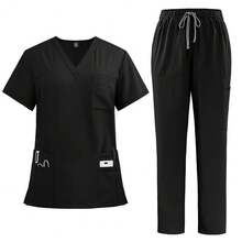 Men Scrub Sets - Black - View 9