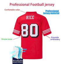Jersey Sepak Bola Pria #80 Jerry Rice San Francisco 49ers 1994 Warna Crimson, Seragam Sepak Bola Peringatan Bordir, Hadiah untuk Penggemar - Merah - View 4