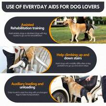 Arnés ajustable de soporte para levantar patas de perro, eslinga de asistencia para cadera trasera de mascotas para perros mayores, heridos o discapacitados para caminar y subir escaleras - Gris Oscuro - Ver 6